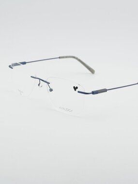 Airlock AIRLOCK CROP 202 414 Rimless Eyeglasses Navy 53mm Rectangle Frame